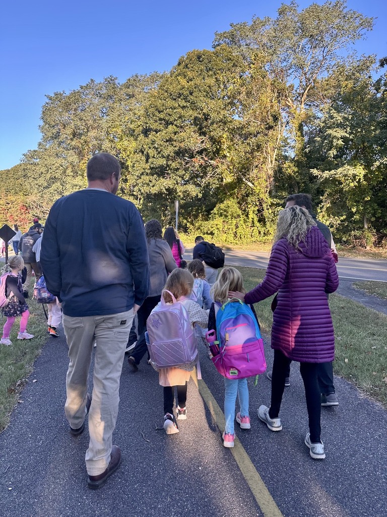 families walking to school