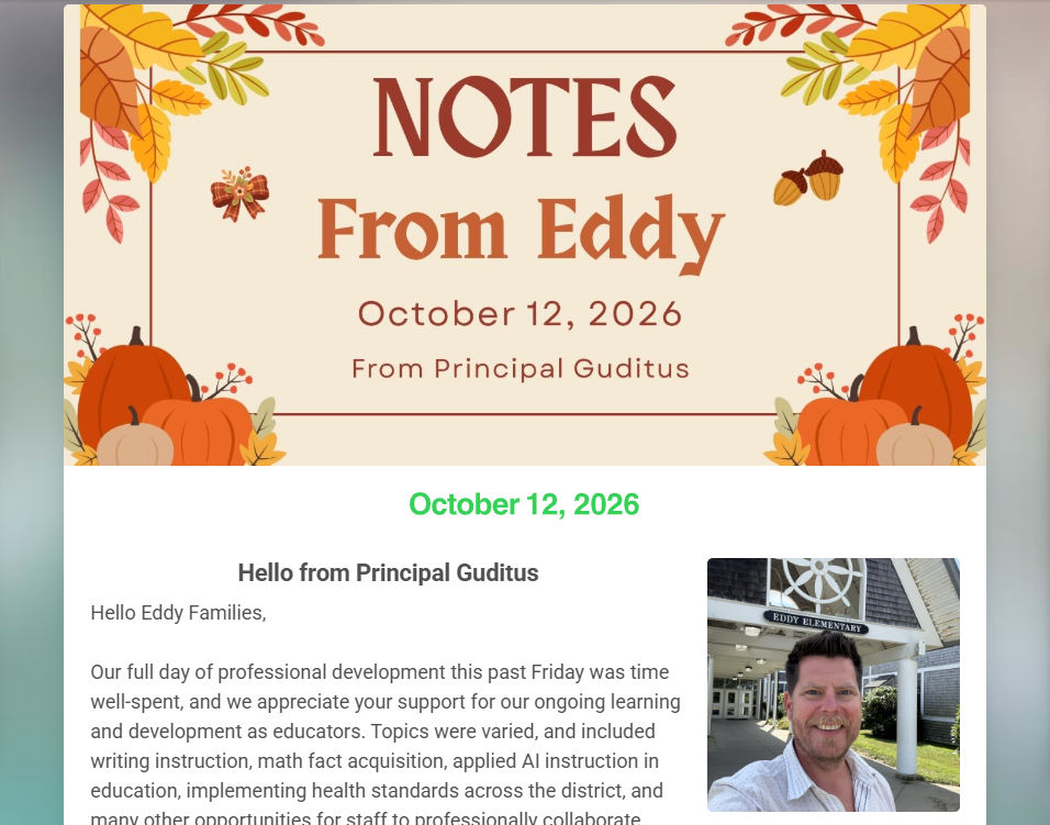 Eddy Newsletter 10.12.26