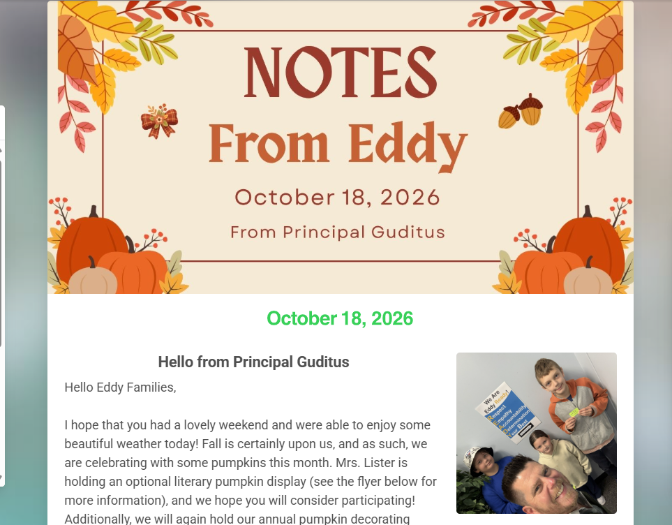 Eddy Newsletter 10.18.26