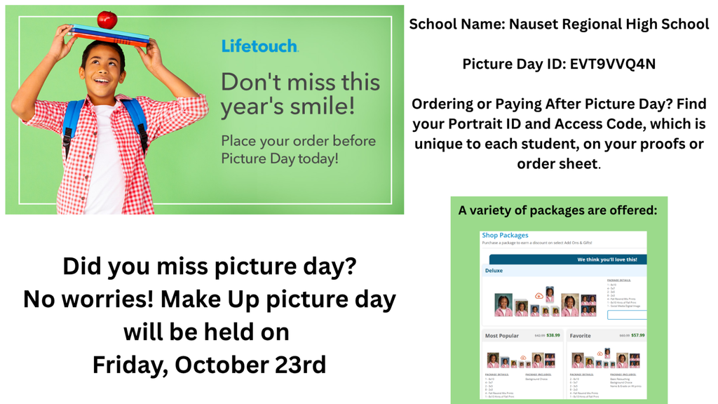 Picture Day Make Ups: Friday, 10/23