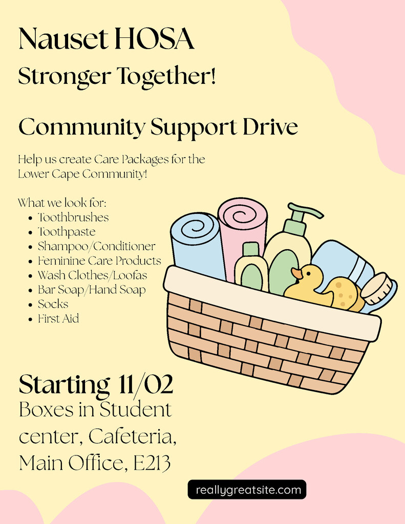 HOSA Club's Care Package Drive Flyer