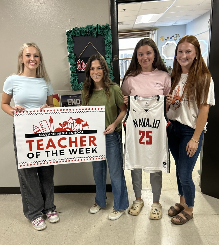 Mrs weatherly is JH and hs teacher of the week. 