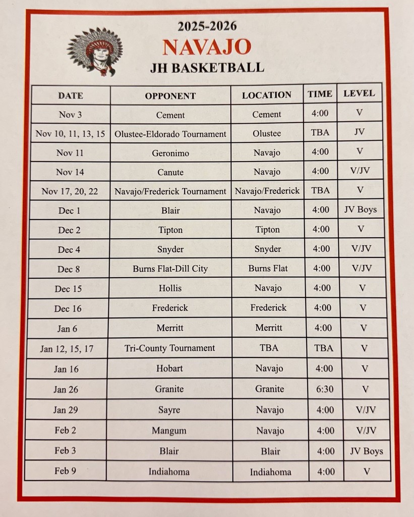 25/26 Basketball Season schedule