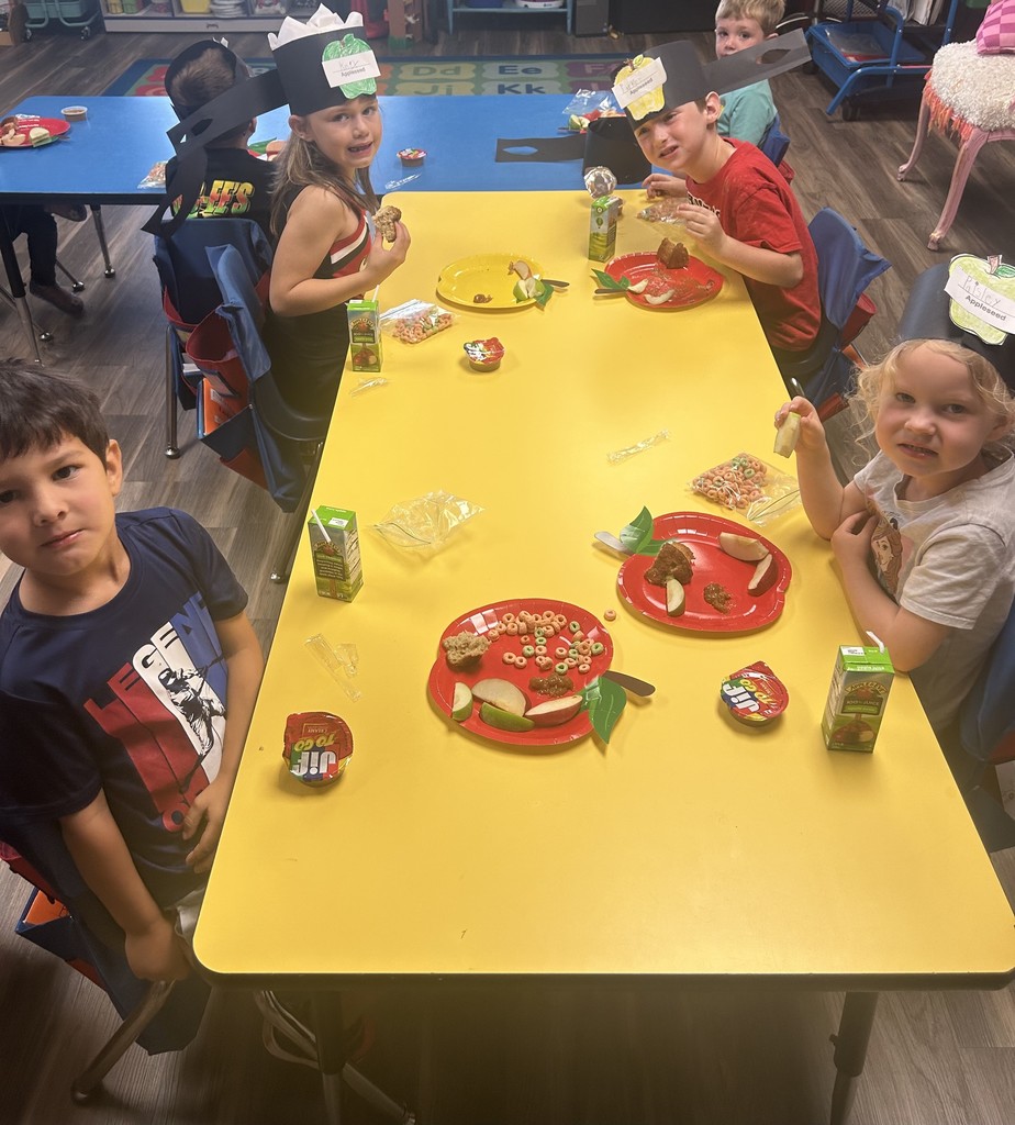 Elementary students celebrating Johhny Appleseed day