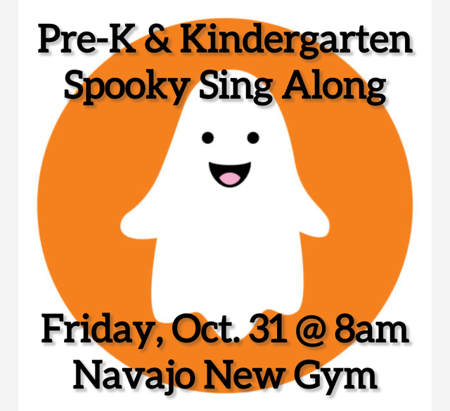 pre k and k spooky sing along flyer