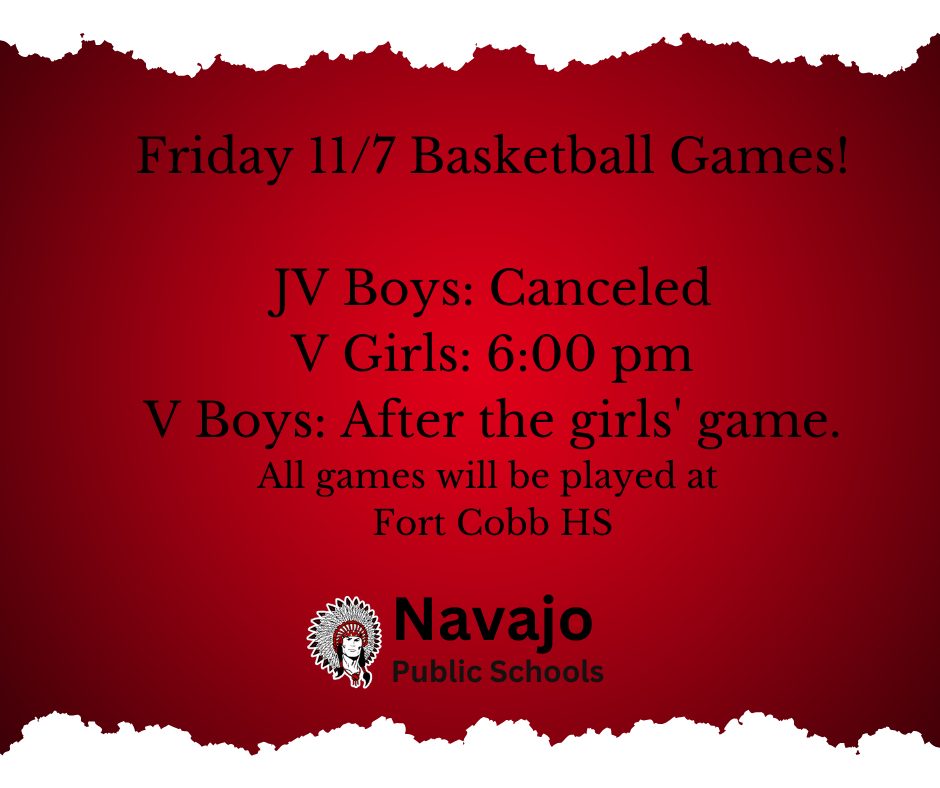 Basketball game schedule on a red torn paper background.