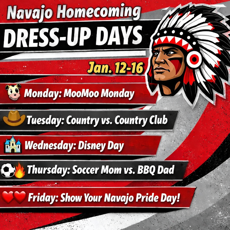 Homecoming week will be Jan 12th-16th!