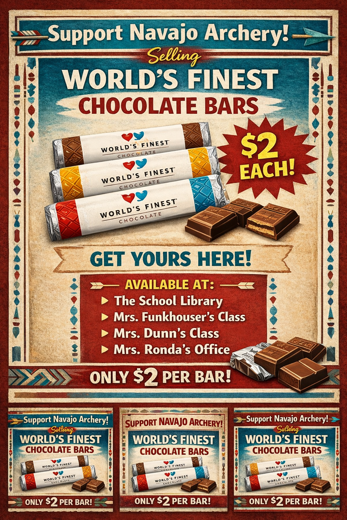 Chocolate bars for sale flyer with a western theme