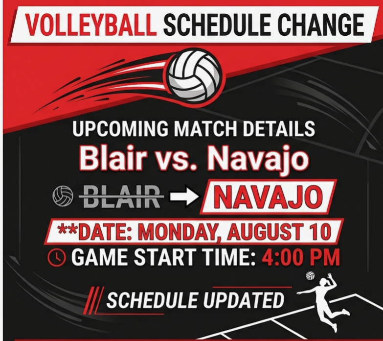 volleyball schedule change