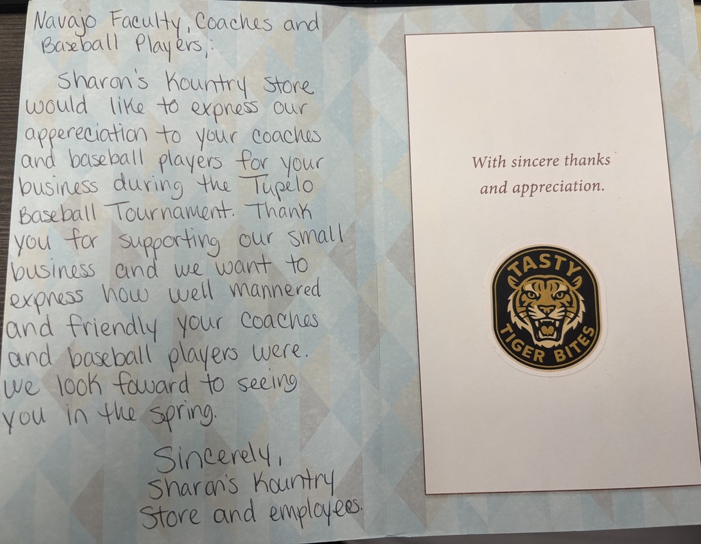 Thank you card from Sharon’s Kountry Store