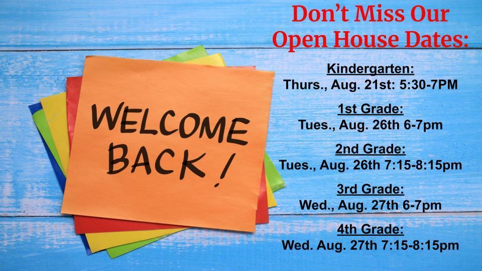 Fall 2025 Open House Schedule