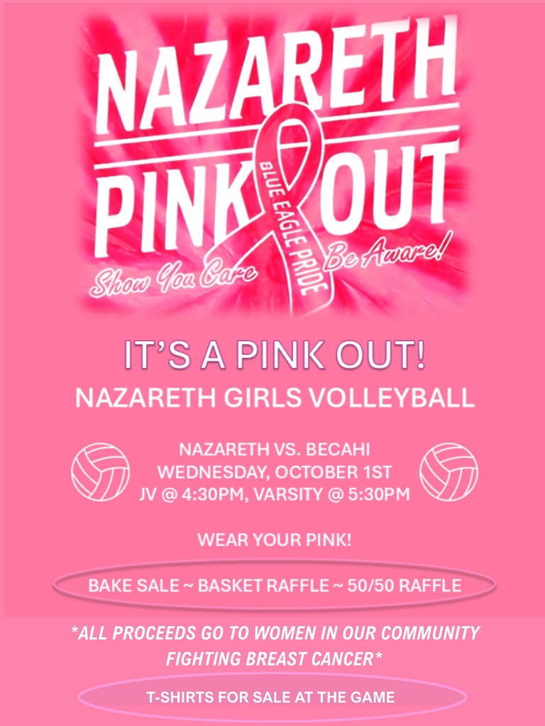 Nazareth Girls Volleyball Pink out - Oct 1, 2025