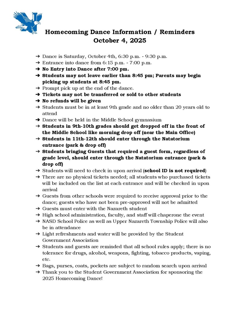 Homecoming Dance Information