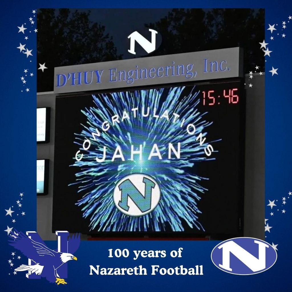 100 Years of Nazareth Football Sign