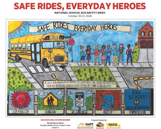 National School Bus Safety Week is October 19-23, 2026. This year’s School Bus Safety Week theme is "Safe Rides, Everyday Heroes".