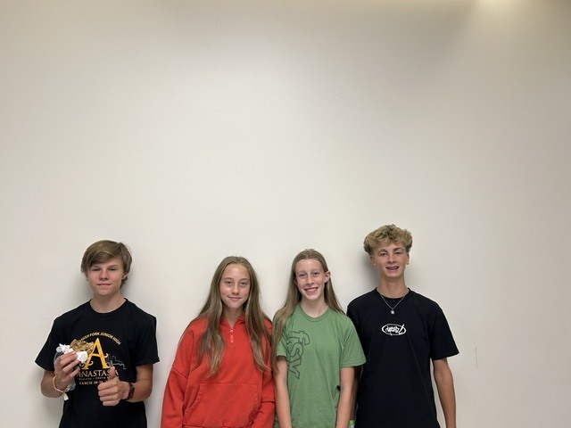 Representing our Boys Cross Country, Girls Cross Country, Girls Tennis and Student Government were Bryce Bradley, Sydney Rawe, McKenzie Brogdon, and Easton Roach.