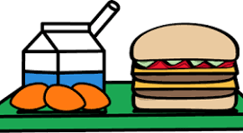picture of hamburger, chicken nuggets and juice