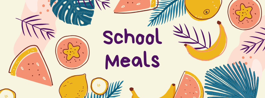 School Meals surrounded by food