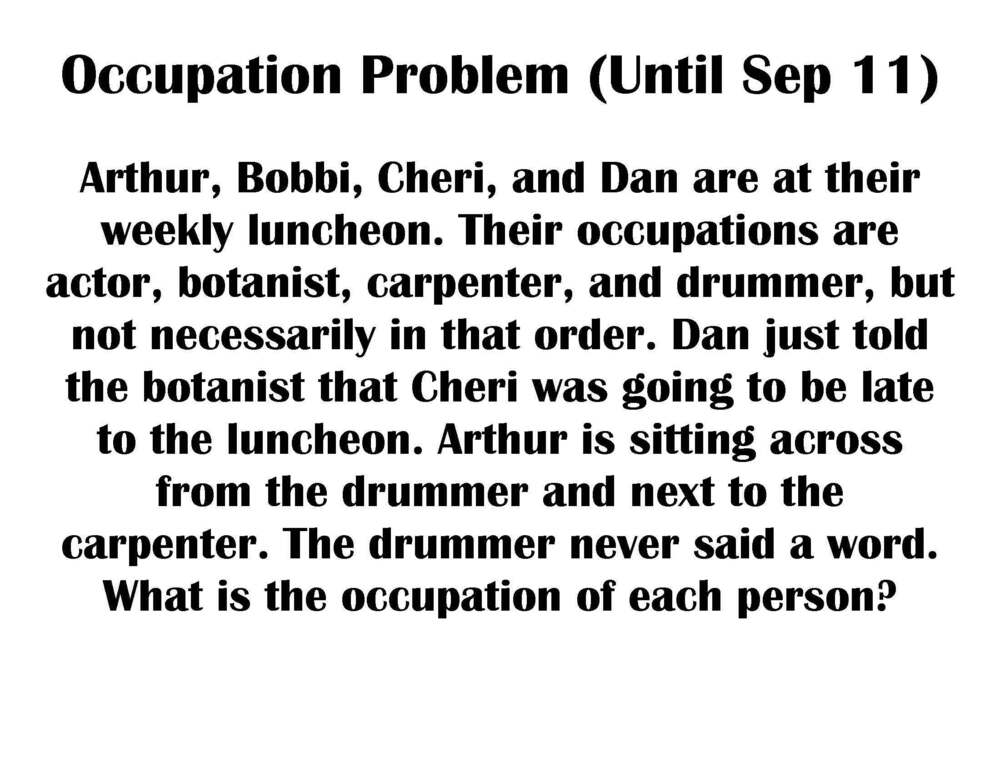Math Problem of the Week