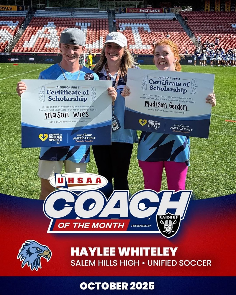 Coach Haylee- Coach of the Month for UHSAA