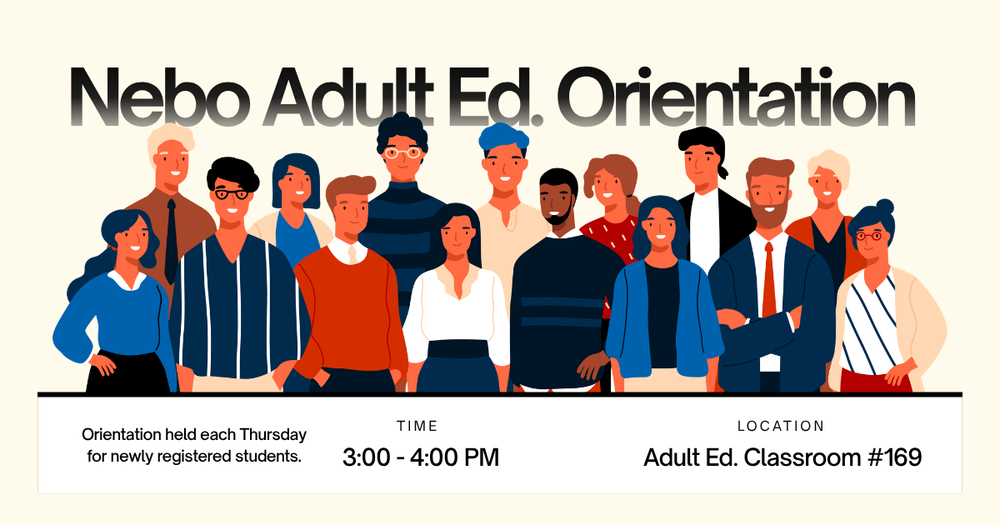 Adult Education Orientation info.