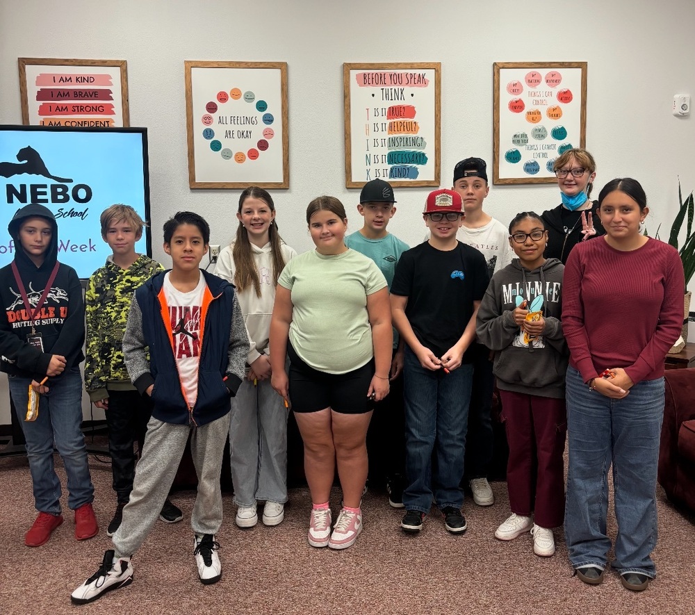 Students that received Climber of the Week award
