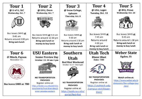 College tour dates
