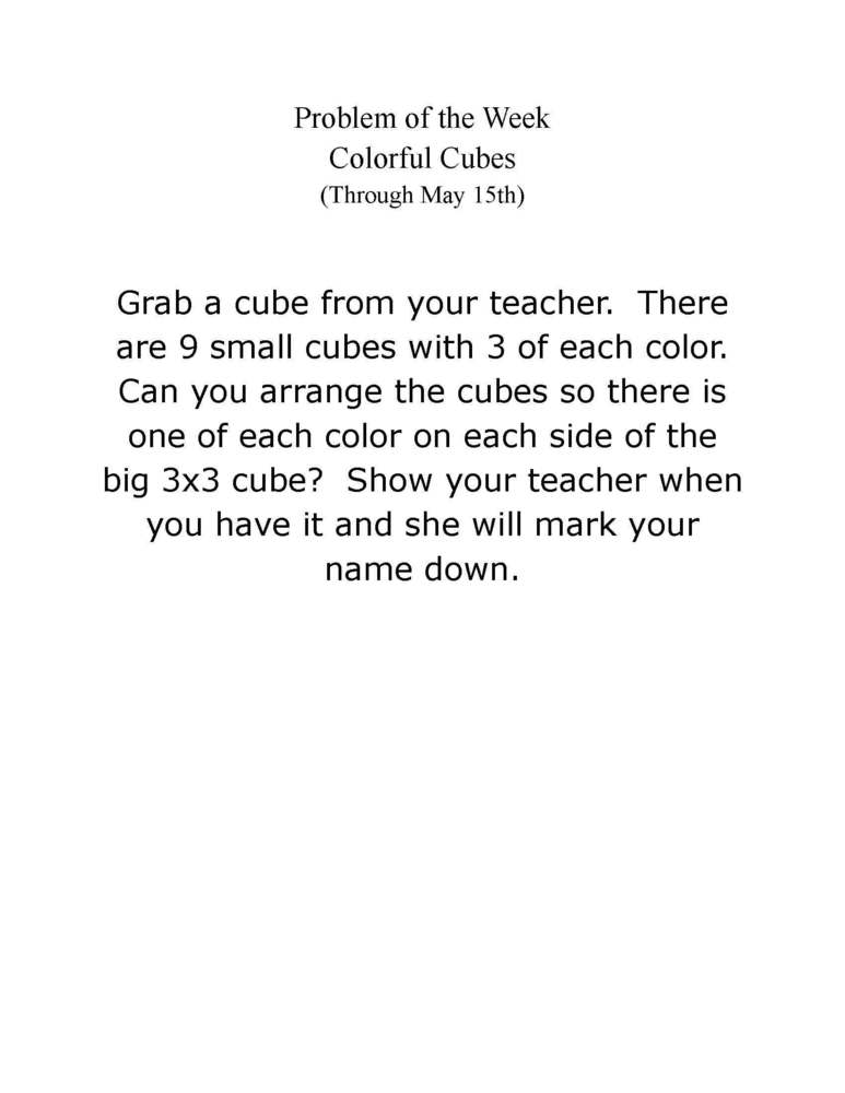 Math Problem of the Week