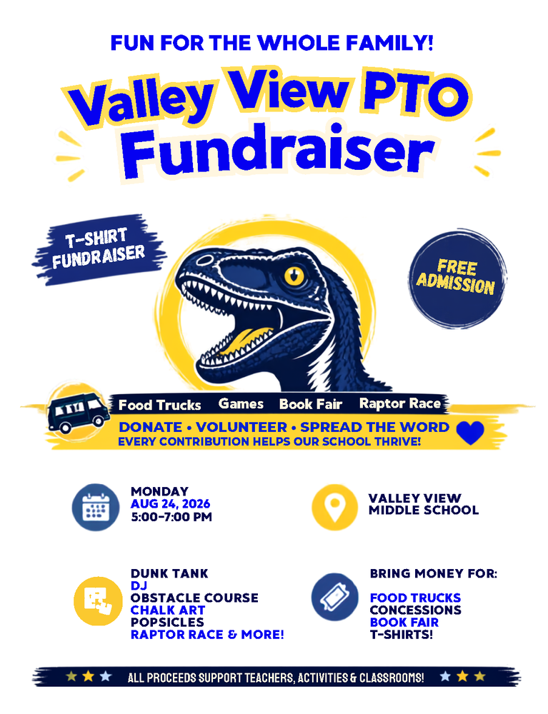 Information about the Valley View PTO fund raiser on Monday, August 24th