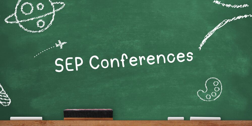 chalk board with SEP Conferences across it