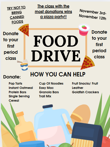 Flyer for food drive