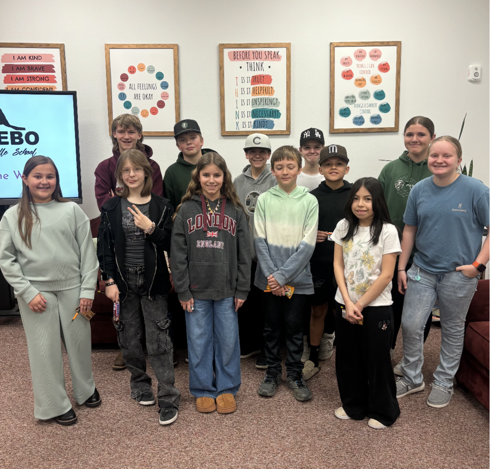 Students that received Climber of the Week award