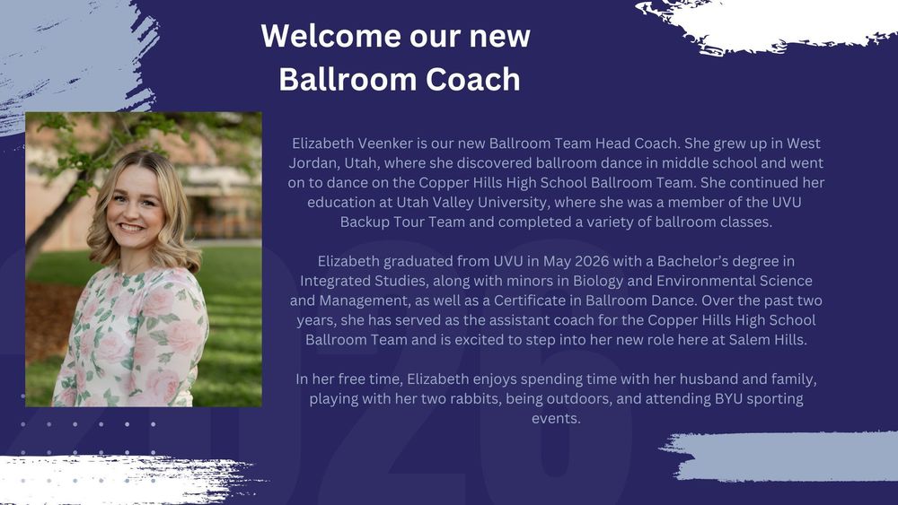 SHHS New Ballroom Dance Coach, Elizabeth Veenker!