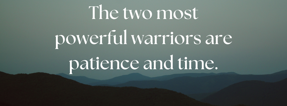 The two most powerful warriors are patience and time