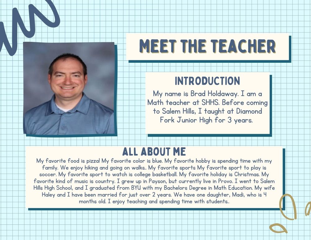 Meet the Teacher- Brad Holdaway