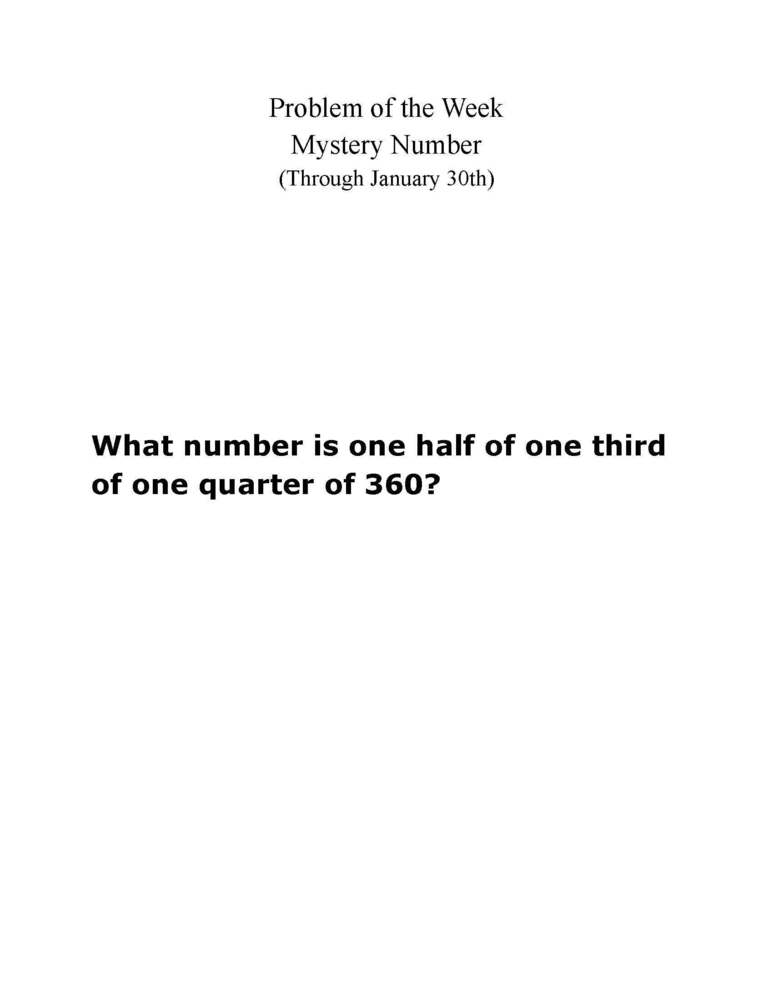 Math Problem of the Week