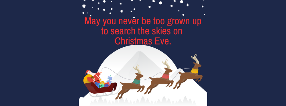 May you never be too grown up to search the skies on Christmas Eve.