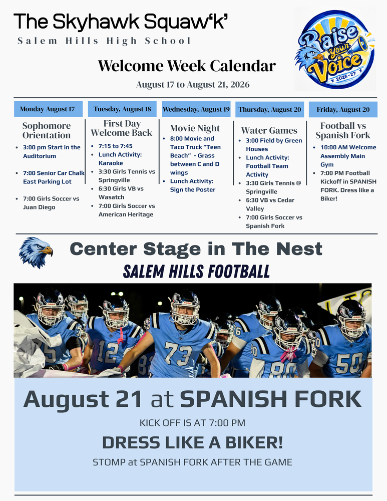 Welcome Week Flyer