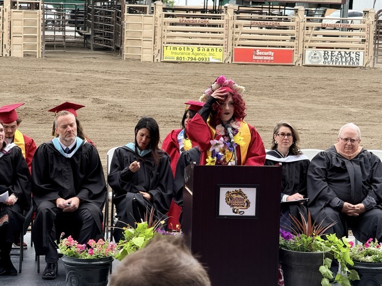 student speaking