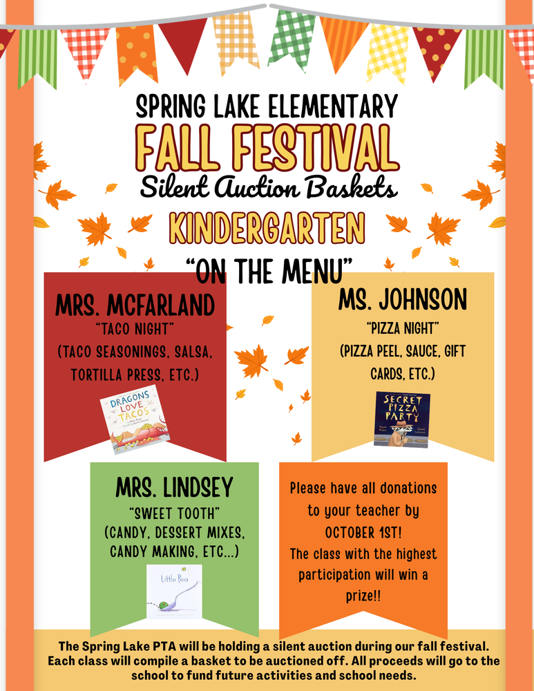 Flyer for kindergarten auction basket
