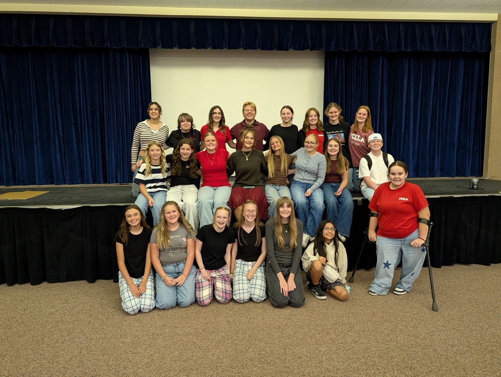 Junior High and High School FCCLA members pose for a group picture.