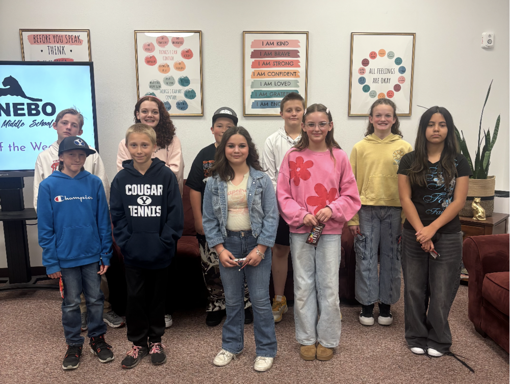 Students that received Climber of the Week award