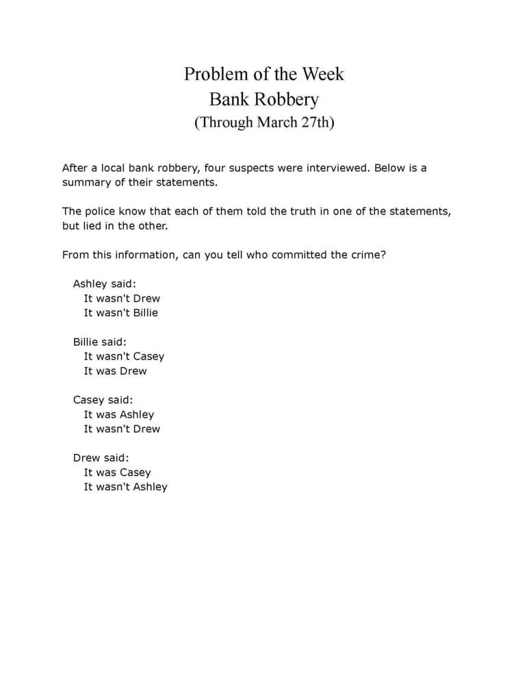 Math Problem of the Week