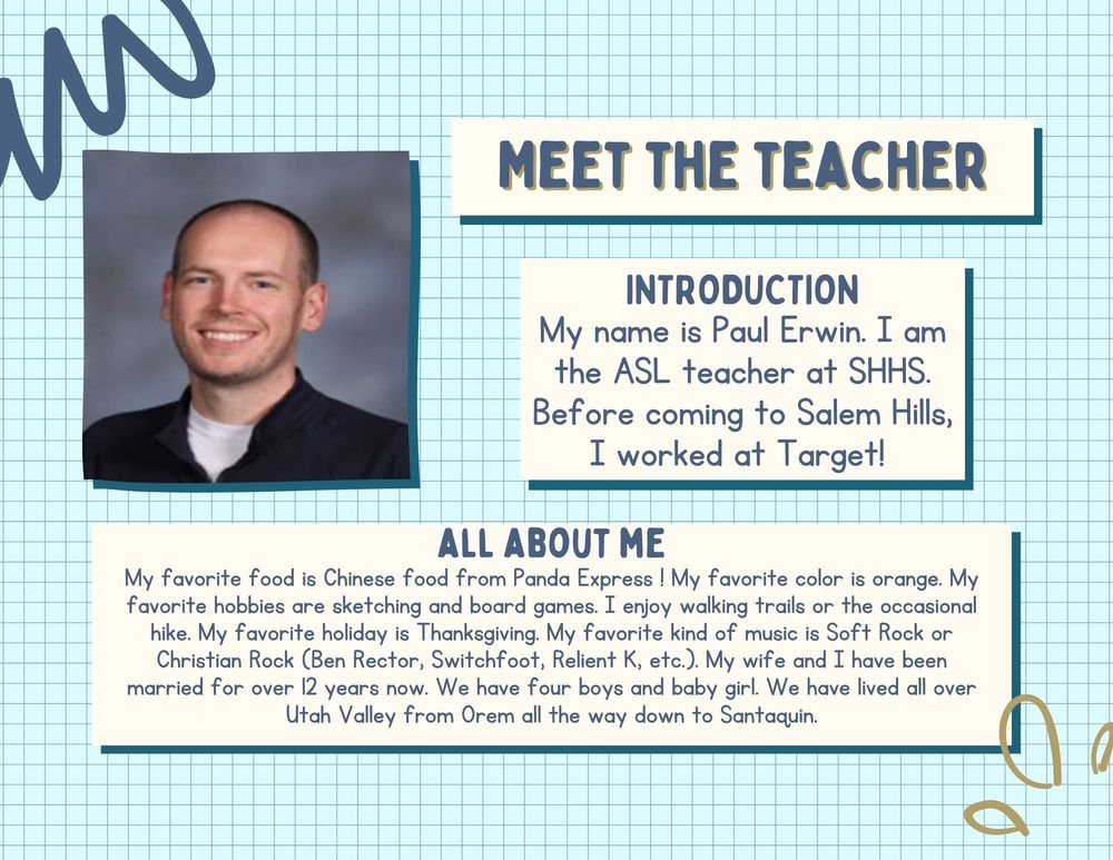 Meet the Teacher- Paul Erwin