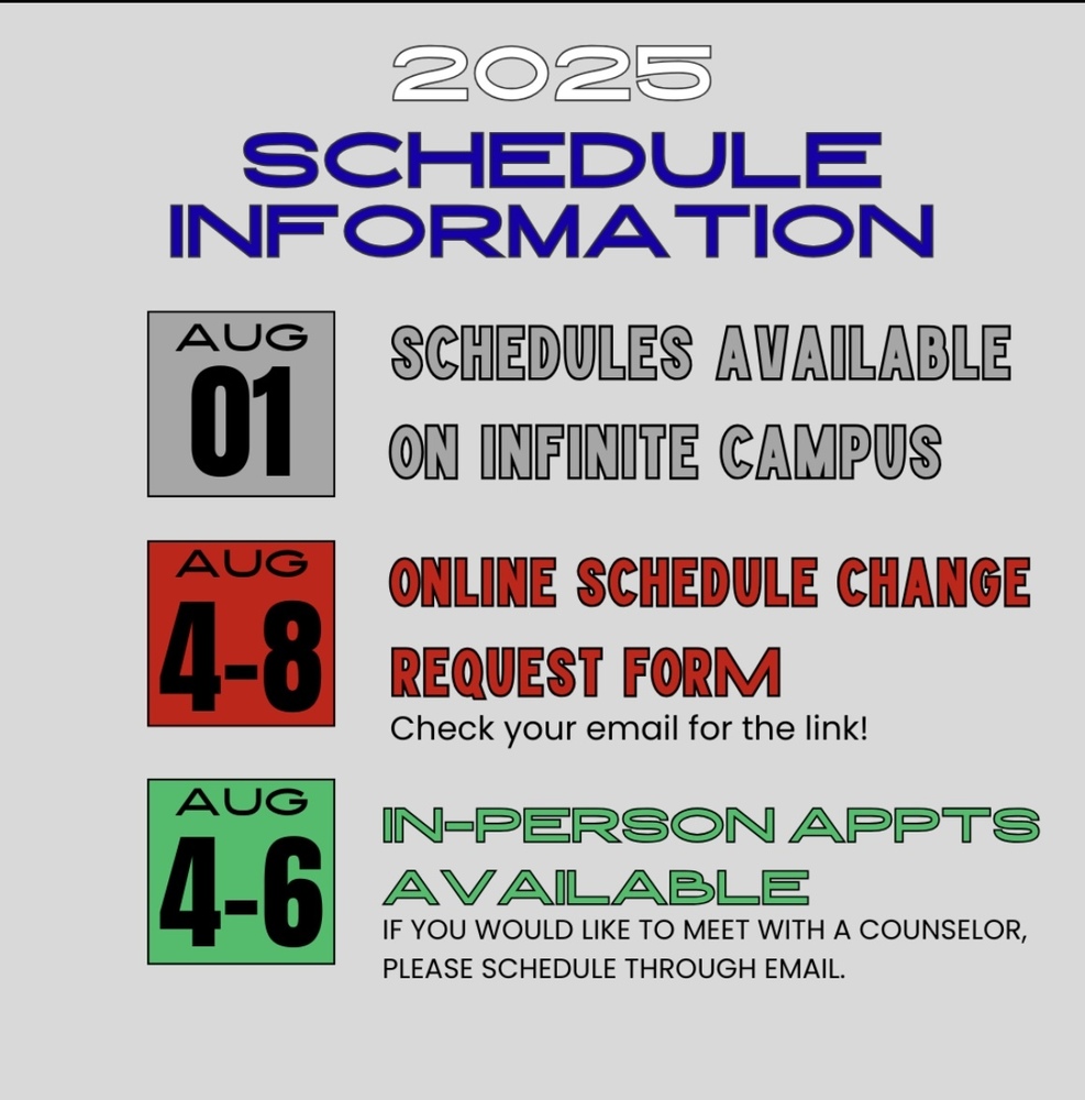 2025 schedule information