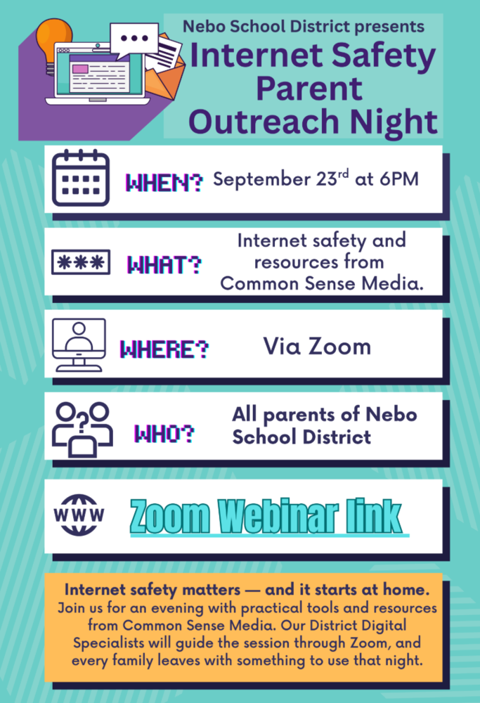 Internet Safety Parent Outreach Night Flyer