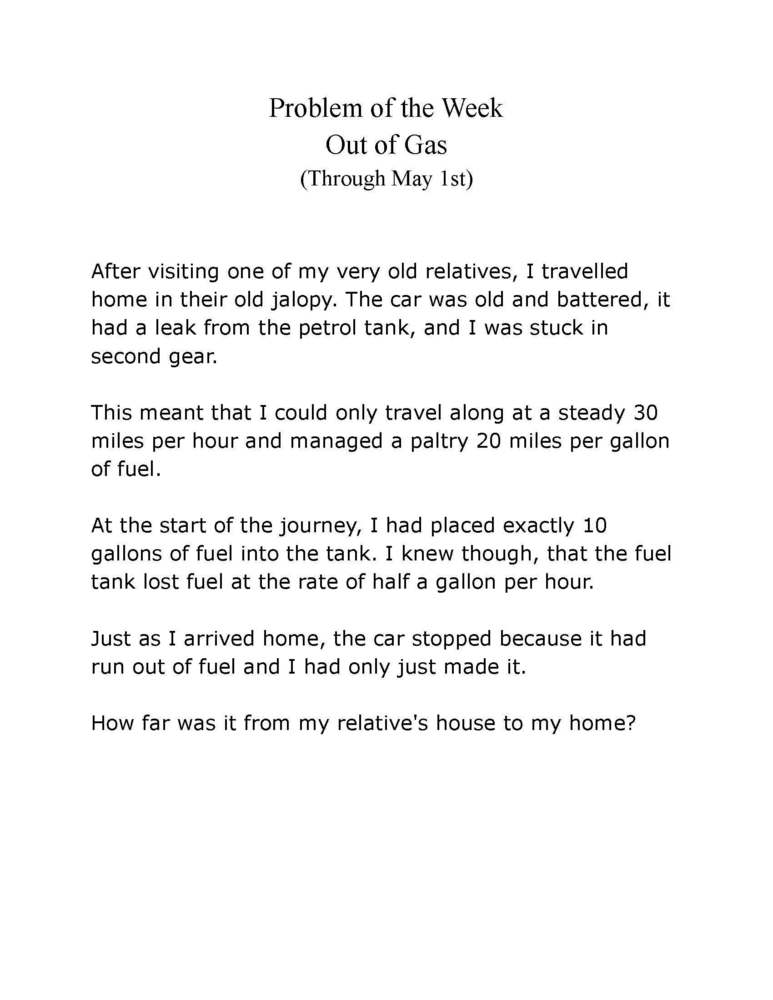 Math Problem of the Week