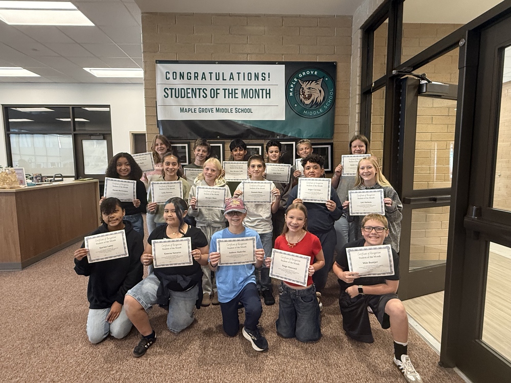 7th grade students of the month