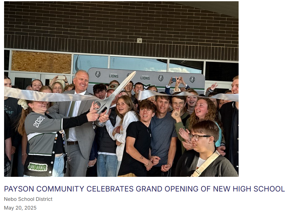 payson high new school grand opening