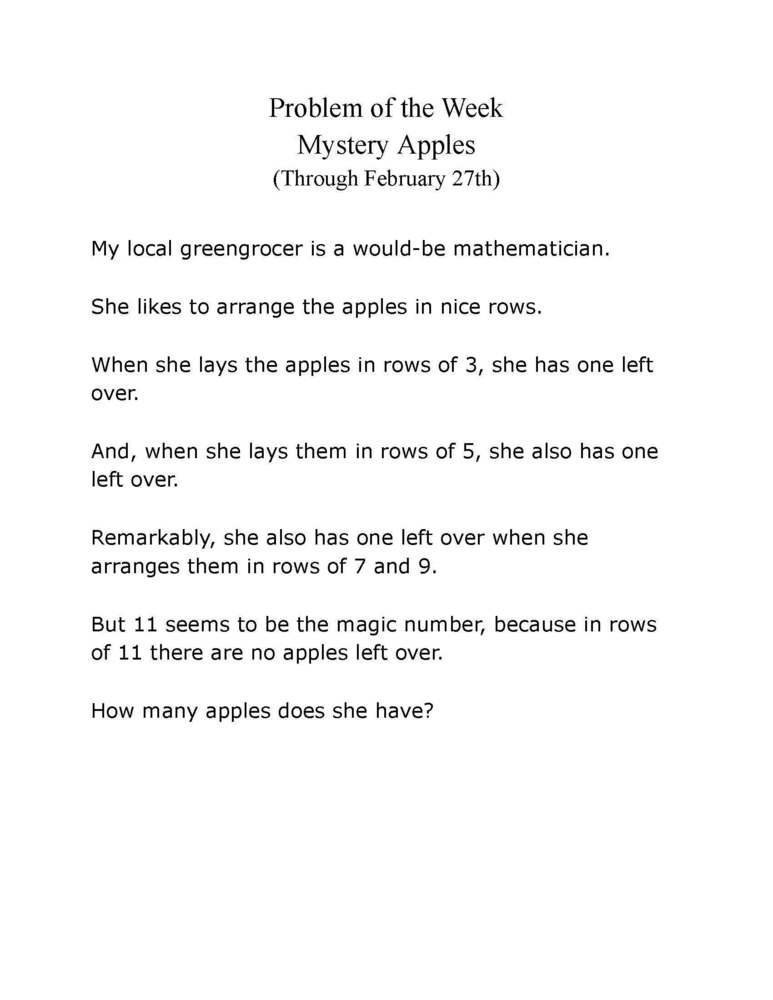 Math Problem of the Week